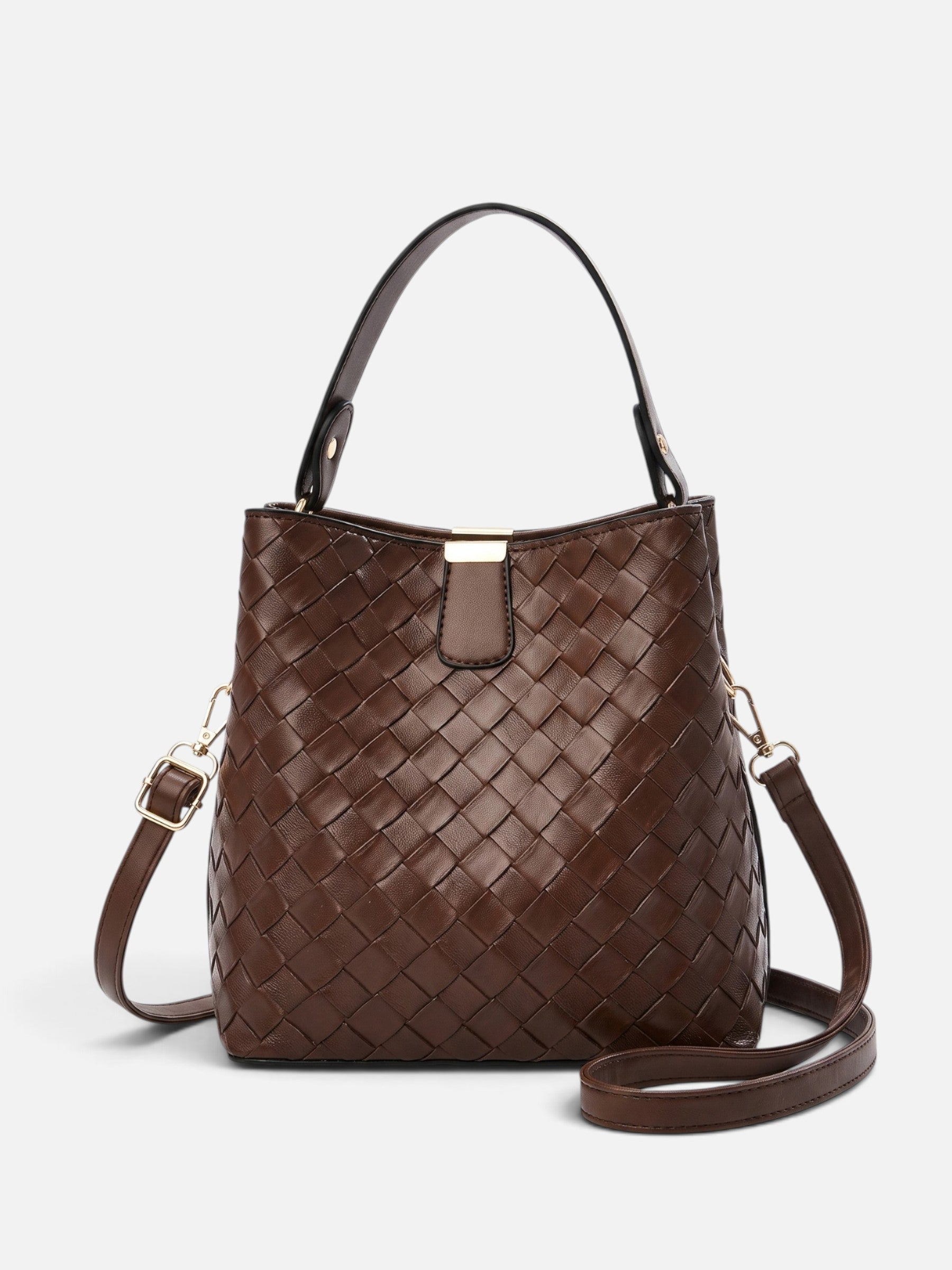 Sac Seau Femme en Cuir Tressé à Bandoulière