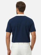 Polo homme manches courtes à col contrasté élégant