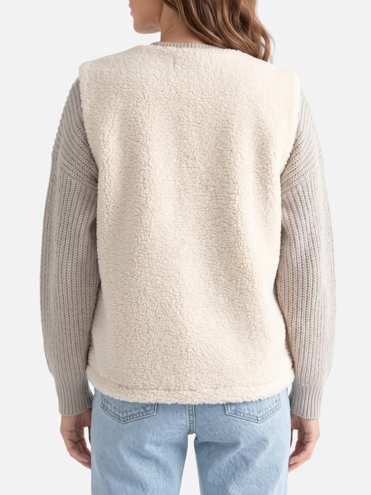 Gilet Sherpa Femme Boutonné