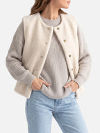 Gilet Sherpa Femme Boutonné