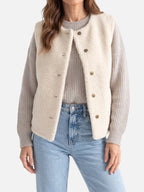 Gilet Sherpa Femme Boutonné