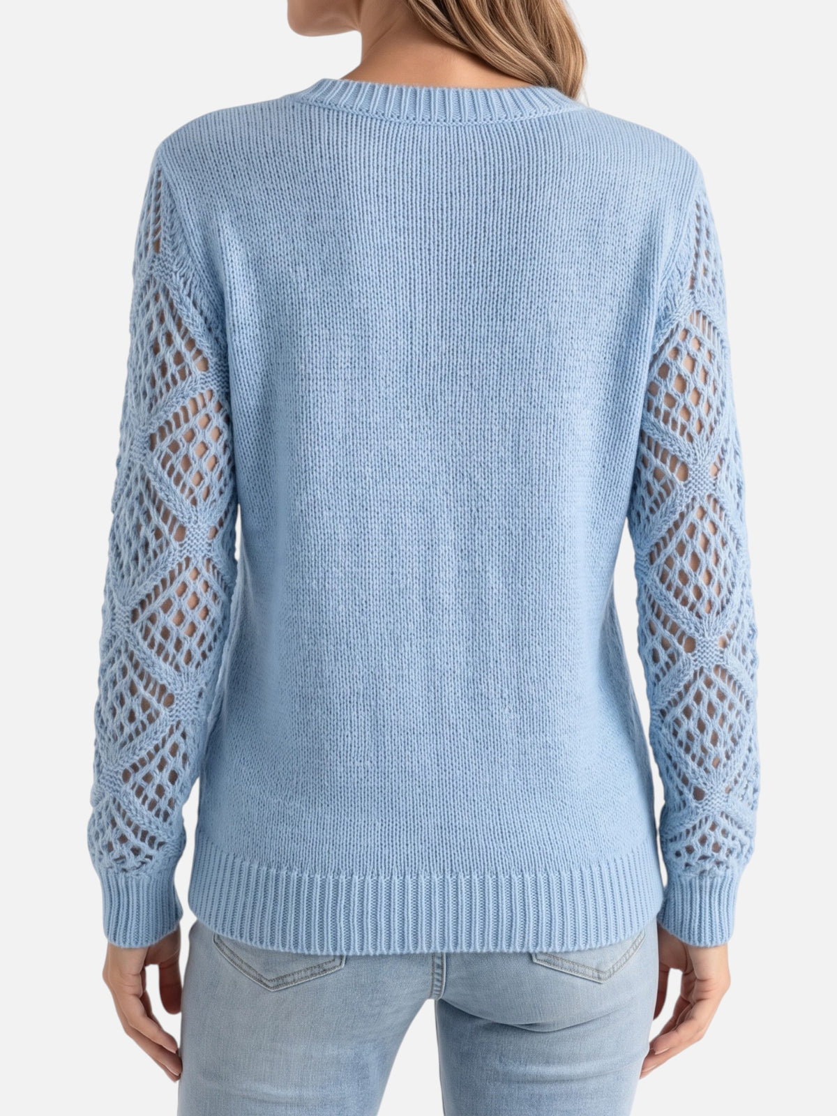 Pull Femme Col V Maille Style Crochet