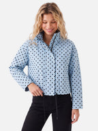 Veste Femme Courte À Pois Cordon De Serrage