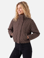 Veste Femme Courte À Pois Cordon De Serrage