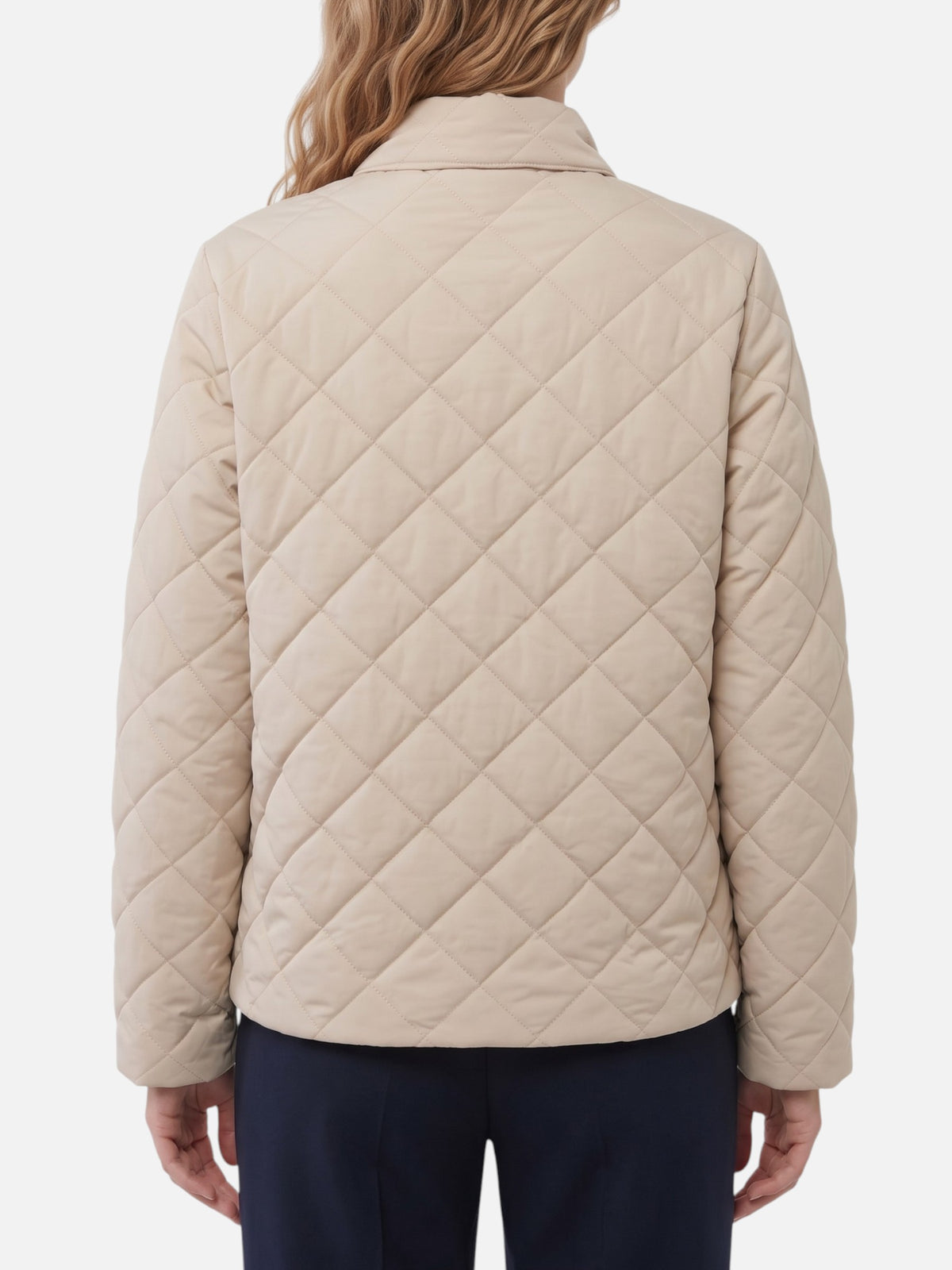 Veste Femme Matelassée en Losange Zippée