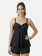 Tankini femme noir avec short – maillot de bain deux pièces