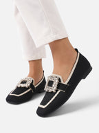 Mocassins Femme Boucle Strass