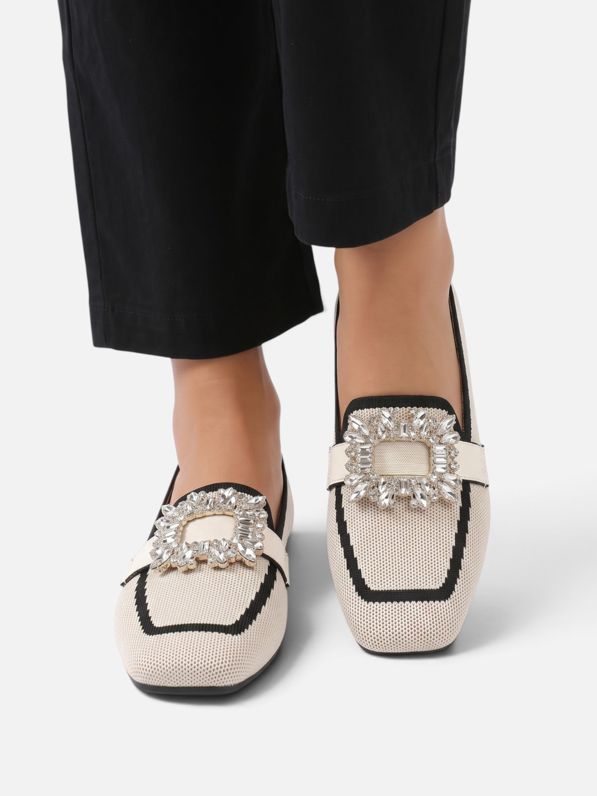 Mocassins Femme Boucle Strass