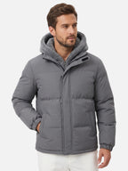Men's Padded Fleece Lined Hooded Puffer Jacket