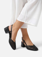 Escarpin Femme Slingback Tressé Talon Carré