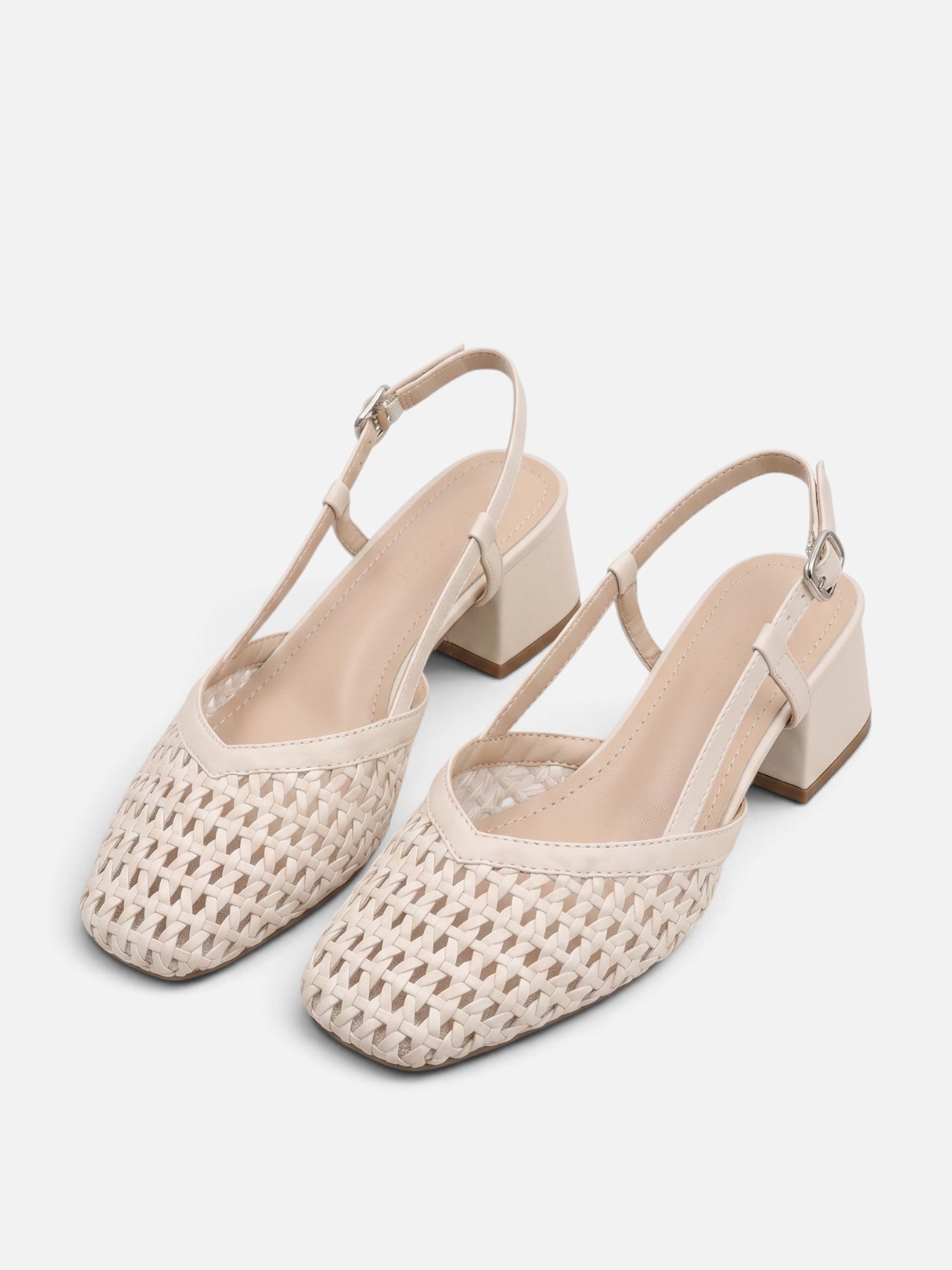 Escarpin Femme Slingback Tressé Talon Carré
