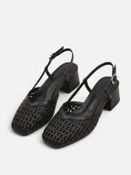 Escarpin Femme Slingback Tressé Talon Carré
