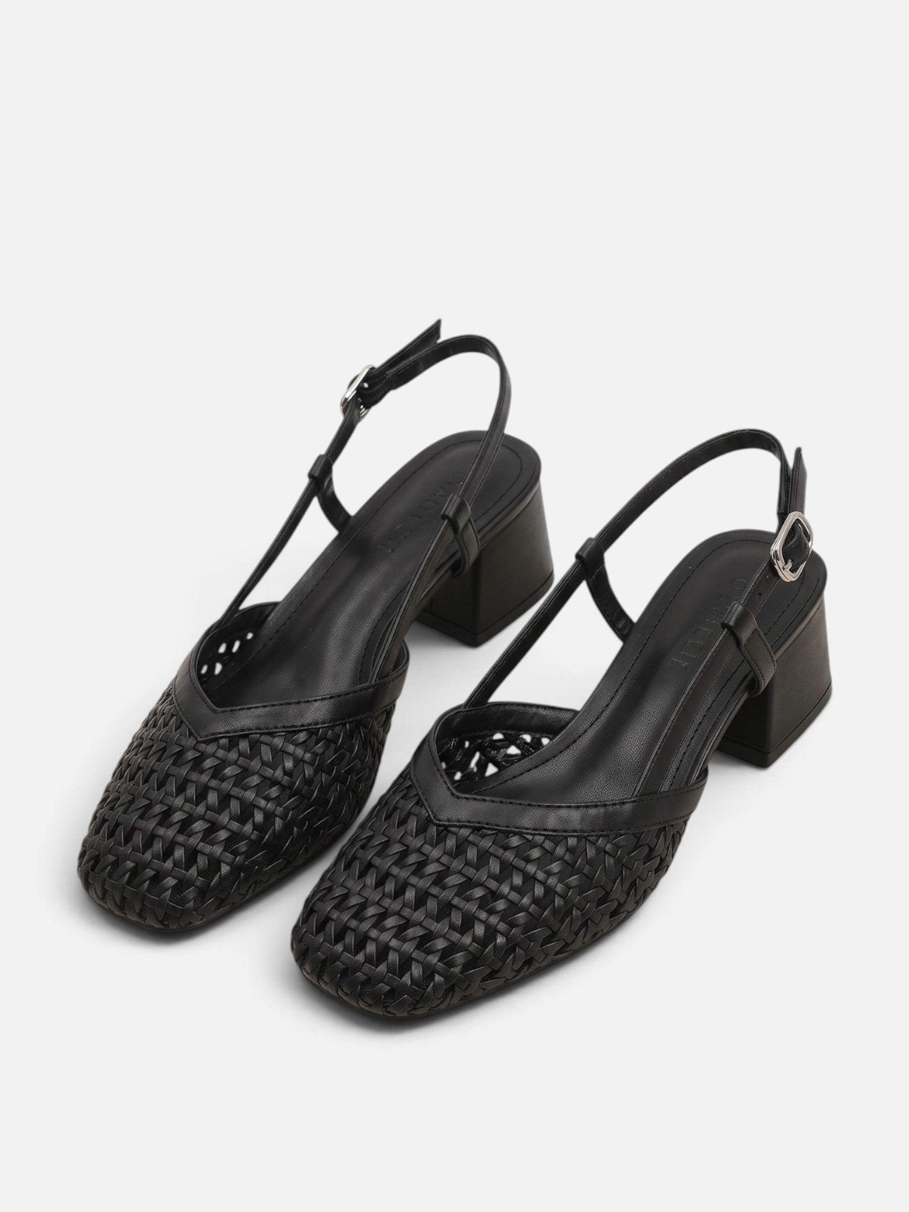 Escarpin Femme Slingback Tressé Talon Carré