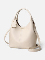 Women's Leather Look Charm Detail Hobo Bag