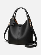 Women's Leather Look Charm Detail Hobo Bag