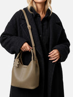 Women's Leather Look Charm Detail Hobo Bag
