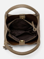 Women's Leather Look Charm Detail Hobo Bag