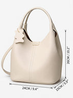 Women's Leather Look Charm Detail Hobo Bag
