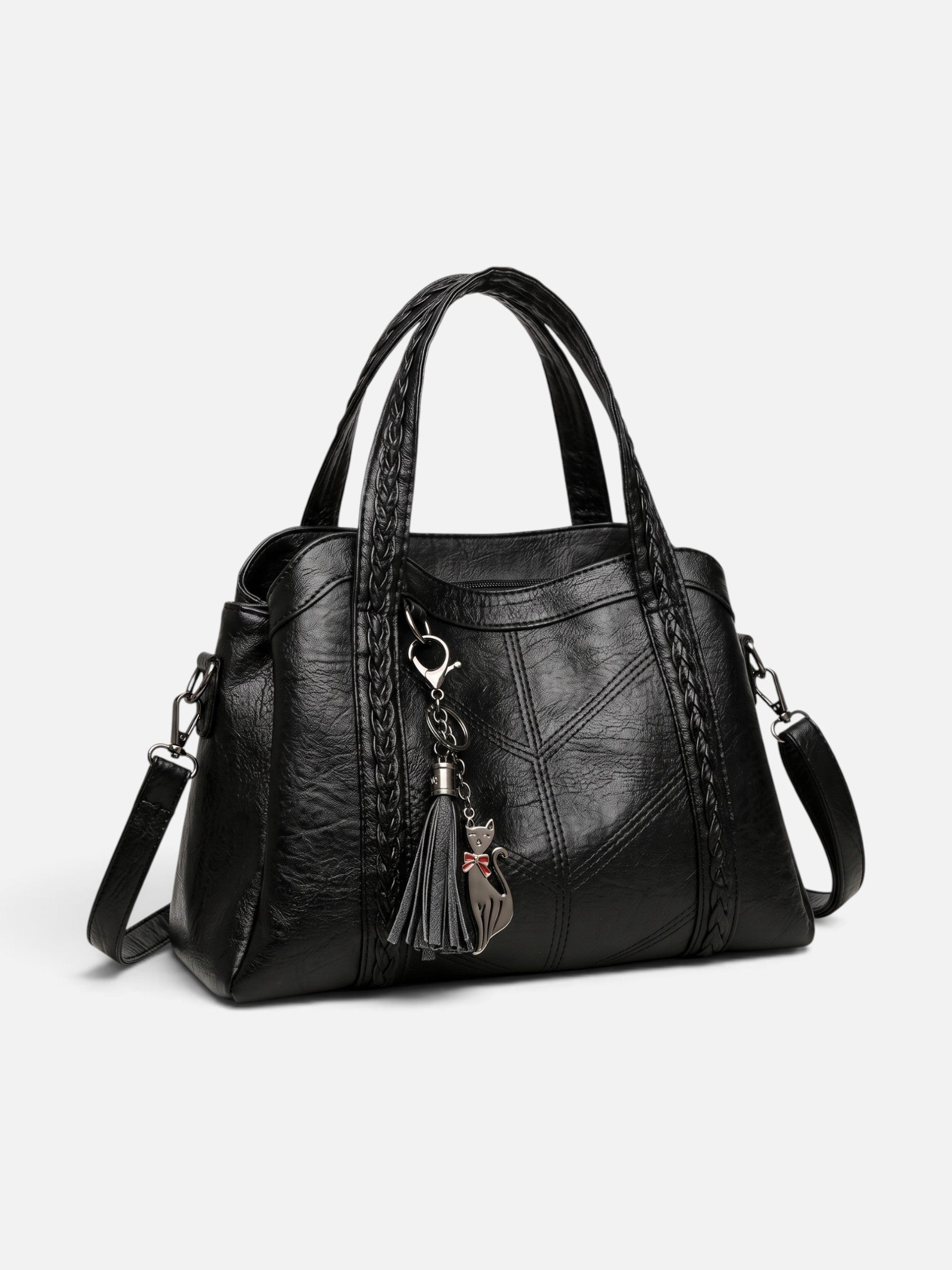 Sac Cabas Femme en Cuir à Anses Tressées