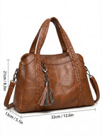 Sac Cabas Femme en Cuir à Anses Tressées