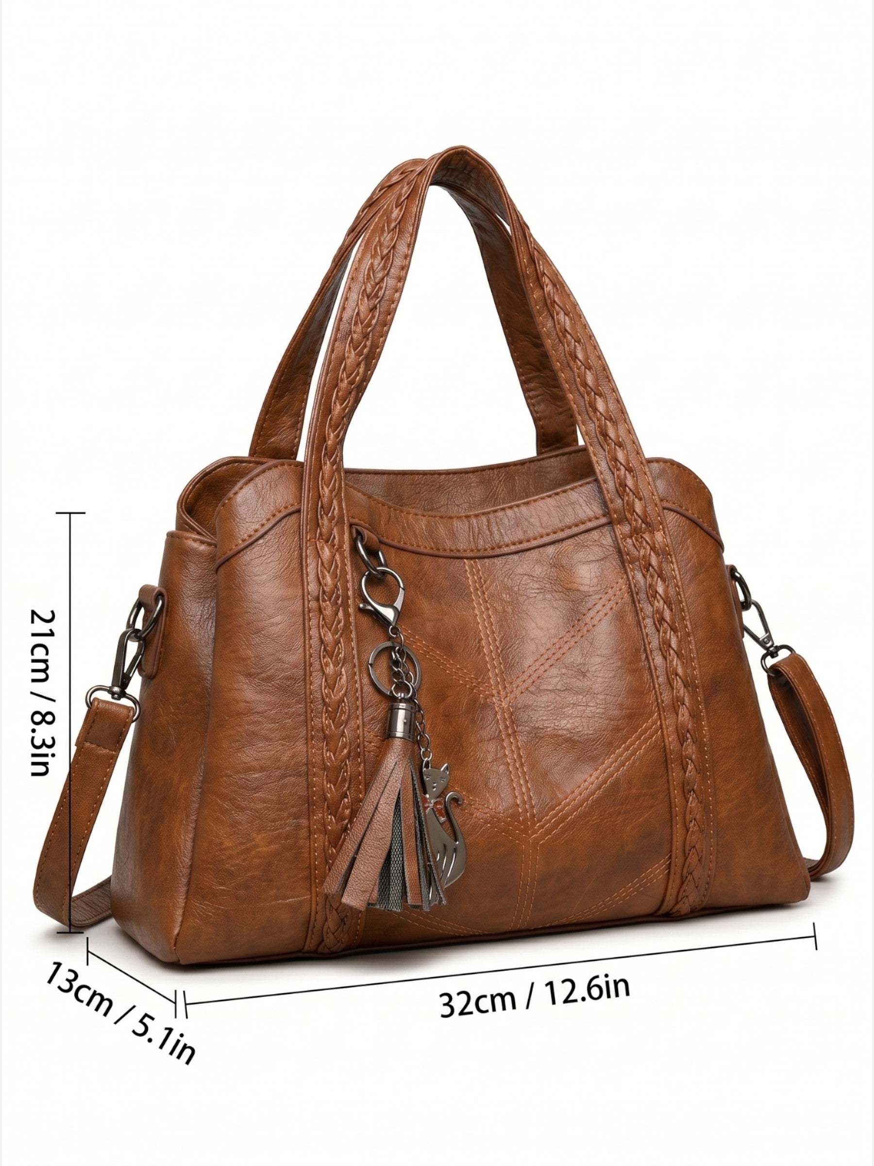 Sac Cabas Femme en Cuir à Anses Tressées