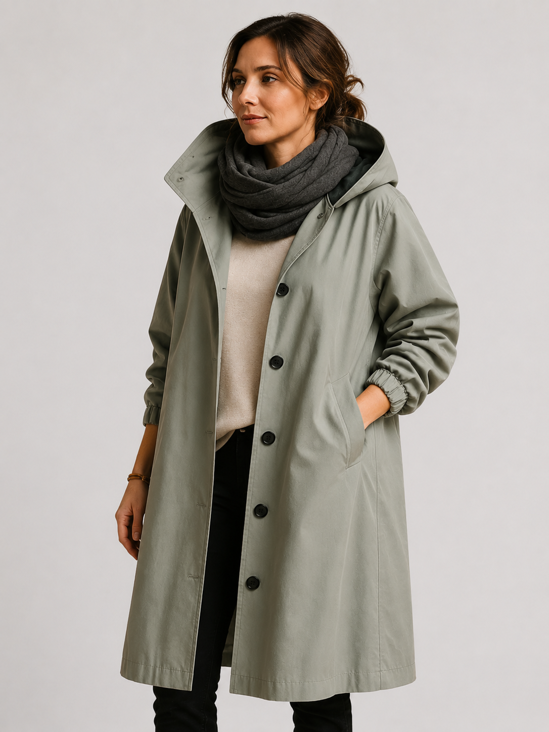Women's Waterproof Hooded Oversized Long Coat