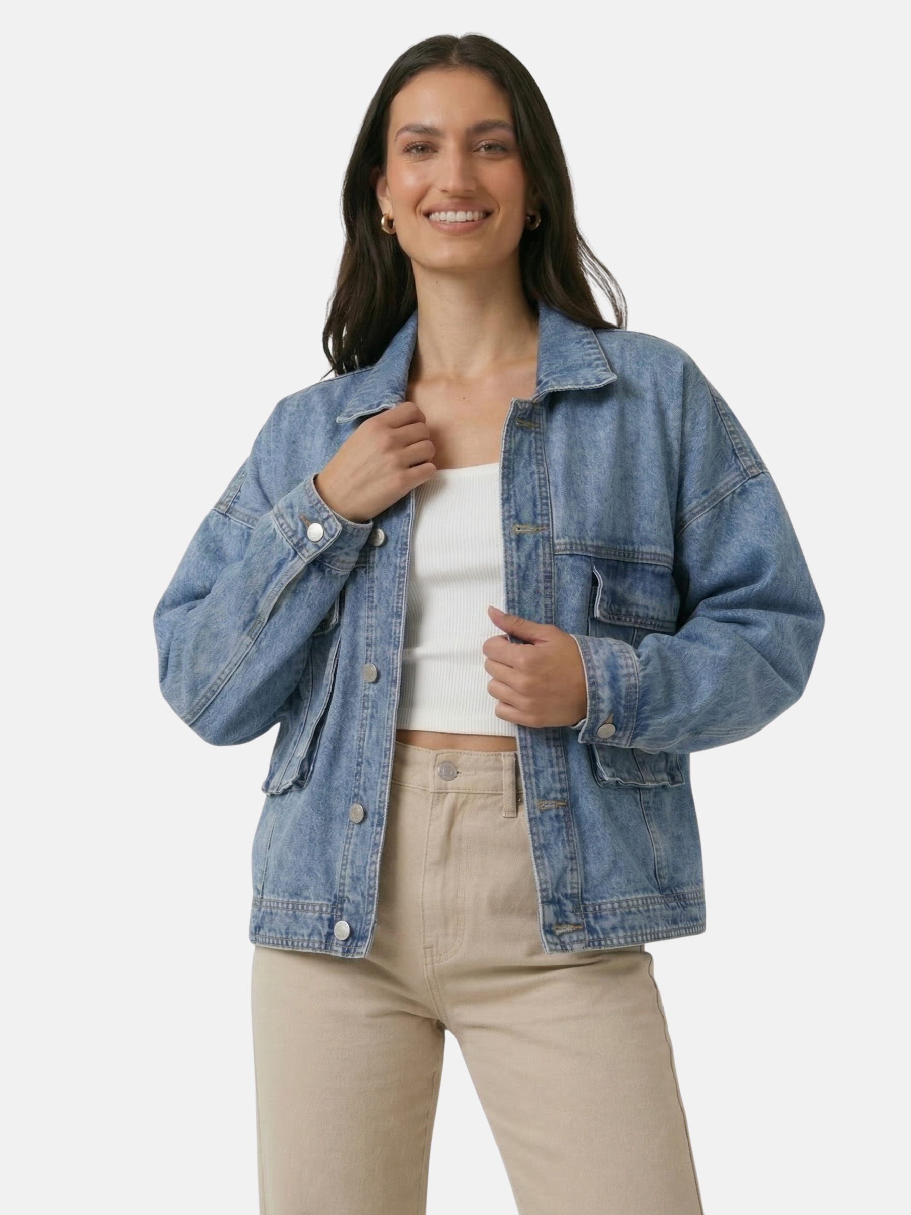 Chaqueta vaquera oversize para mujer – estilo casual y moderno