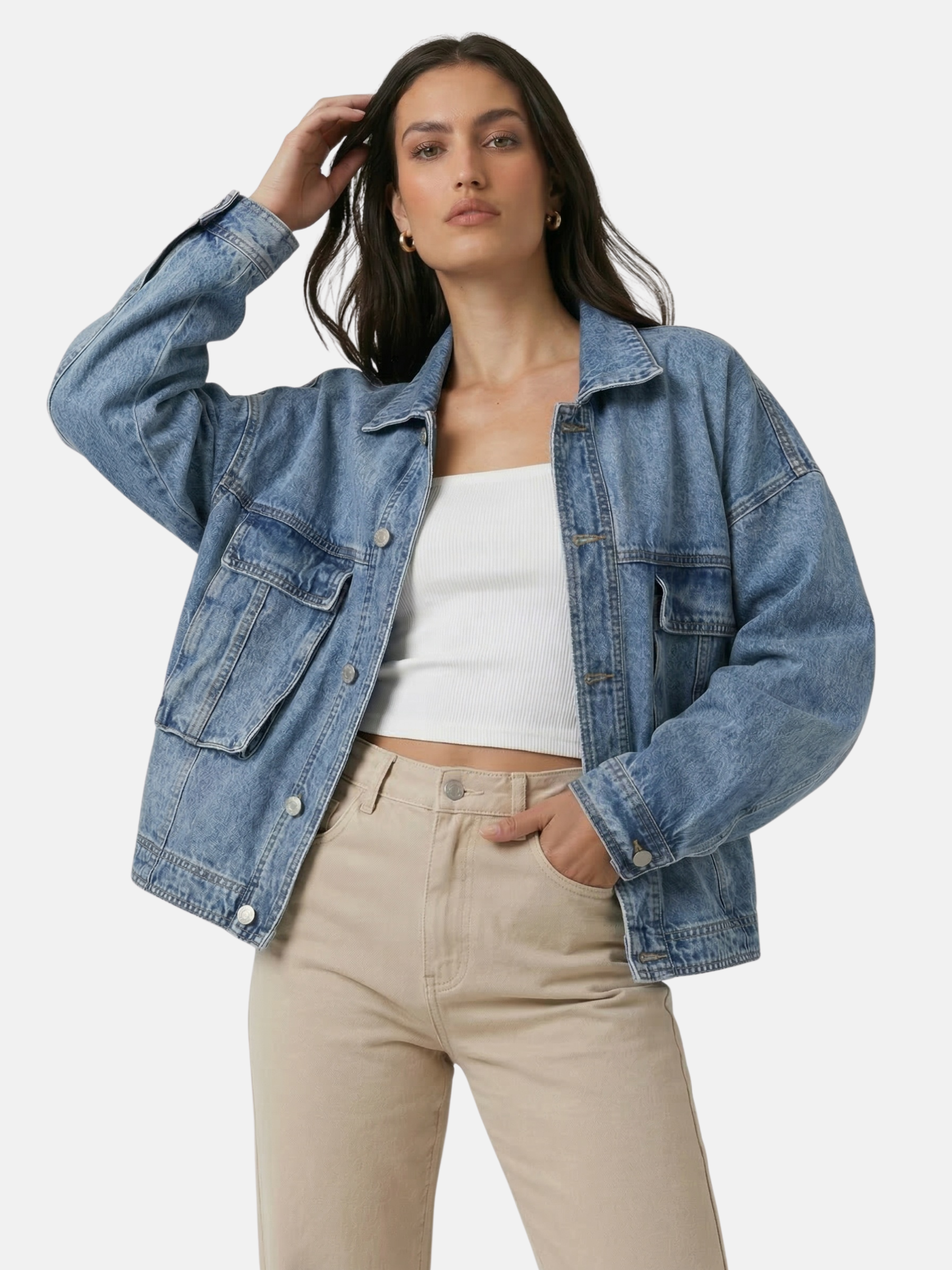 Chaqueta vaquera oversize para mujer – estilo casual y moderno