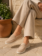 Mocassin femme texturé – semelle légère et style casual chic