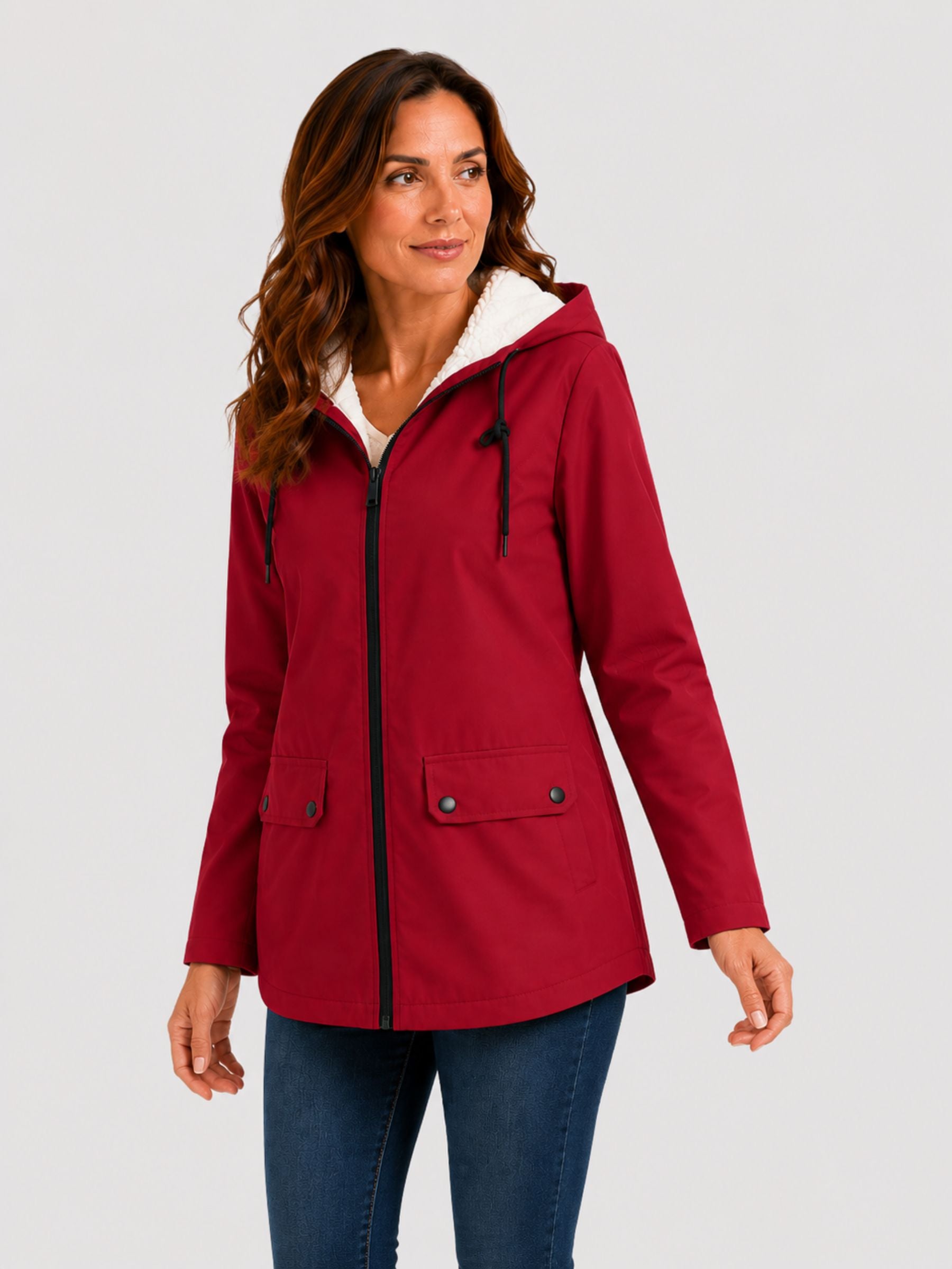 Parka Femme Imperméable à Capuche Fourrée