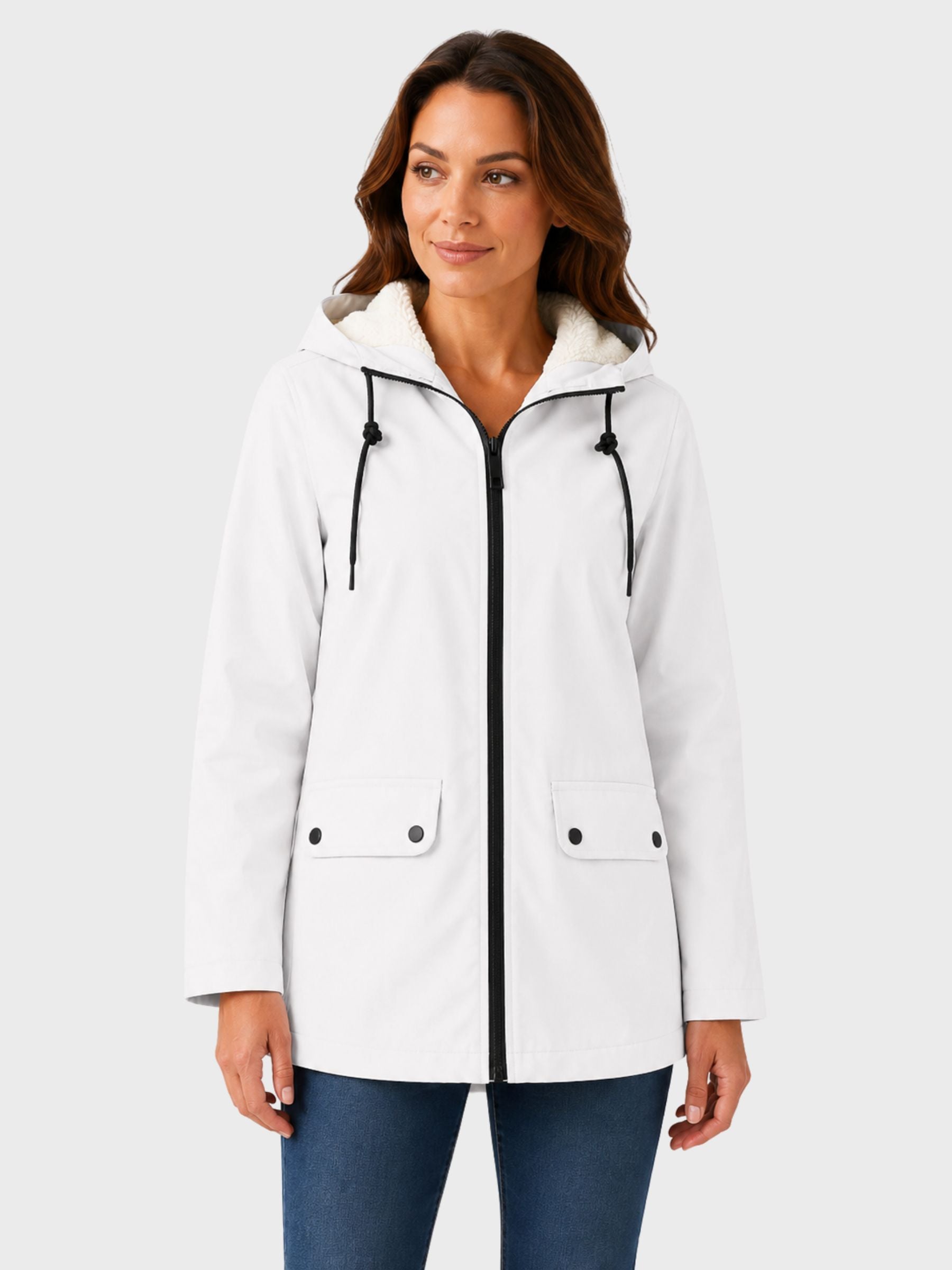 Parka Femme Imperméable à Capuche Fourrée