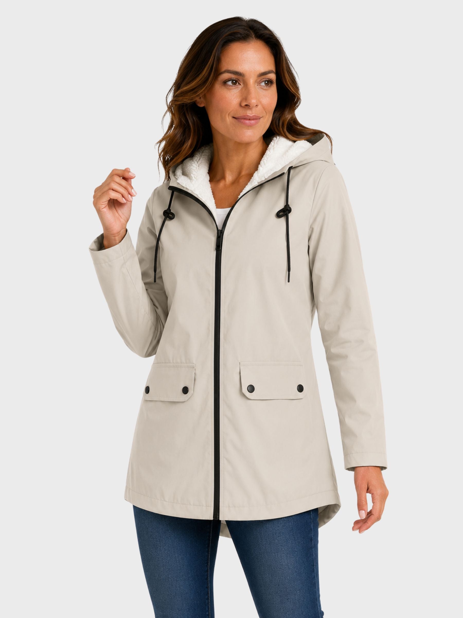Parka Femme Imperméable à Capuche Fourrée