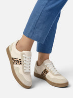 Dámské tenisky v retro stylu s leopardím vzorem a gumovou podrážkou