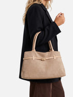 Sac Cabas Femme Effet Daim Ceinture Boucle