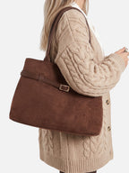 Sac Cabas Femme Effet Daim Ceinture Boucle