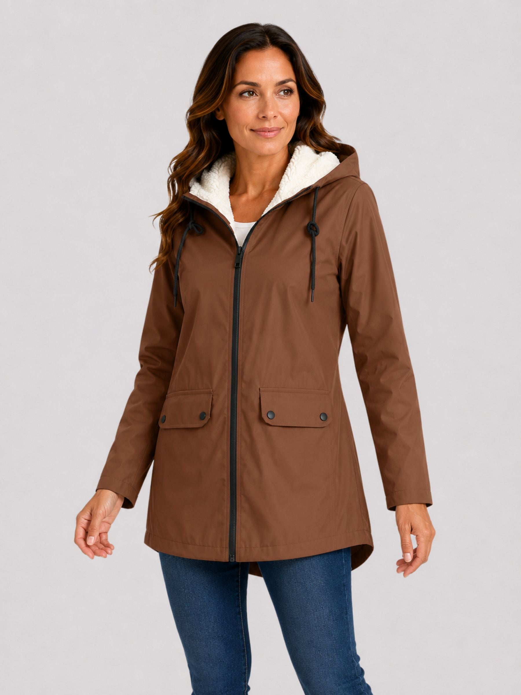 Parka Femme Imperméable à Capuche Fourrée