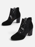 Bottines Femme Dentelle Talon Strassé