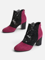 Bottines Femme Dentelle Talon Strassé