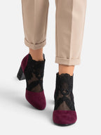 Bottines Femme Dentelle Talon Strassé