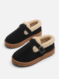 Women's Suede Look Sherpa Buckle Mule Clogs