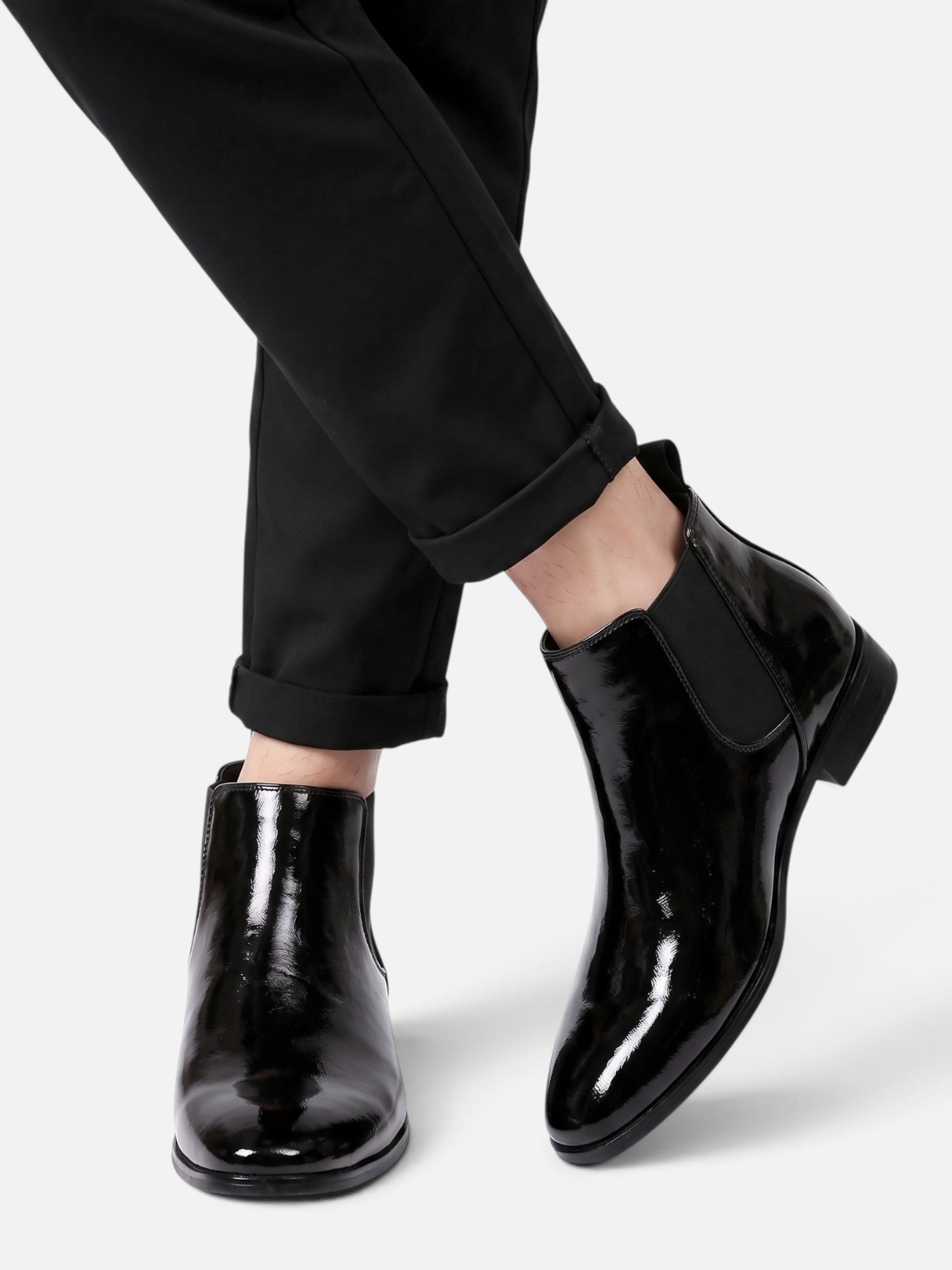 Chelsea Boots Homme Cuir Verni