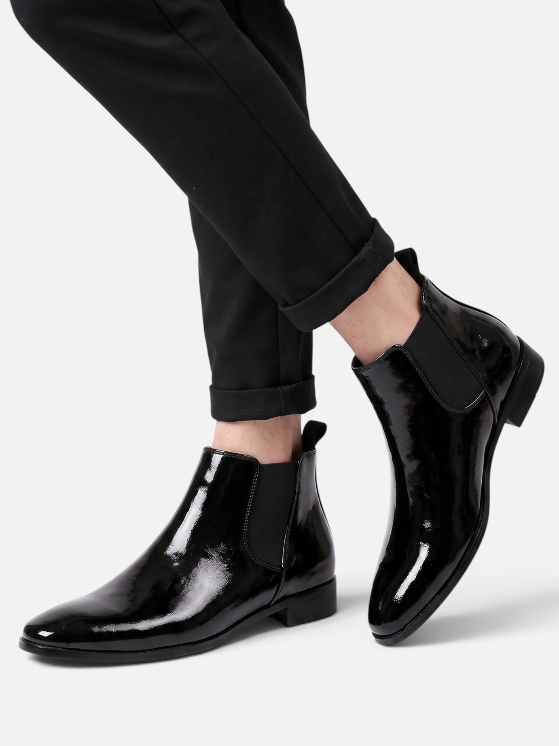 Chelsea Boots Homme Cuir Verni