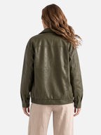 Blouson Bombardier Femme en Cuir Oversize
