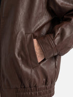 Blouson Bombardier Femme en Cuir Oversize