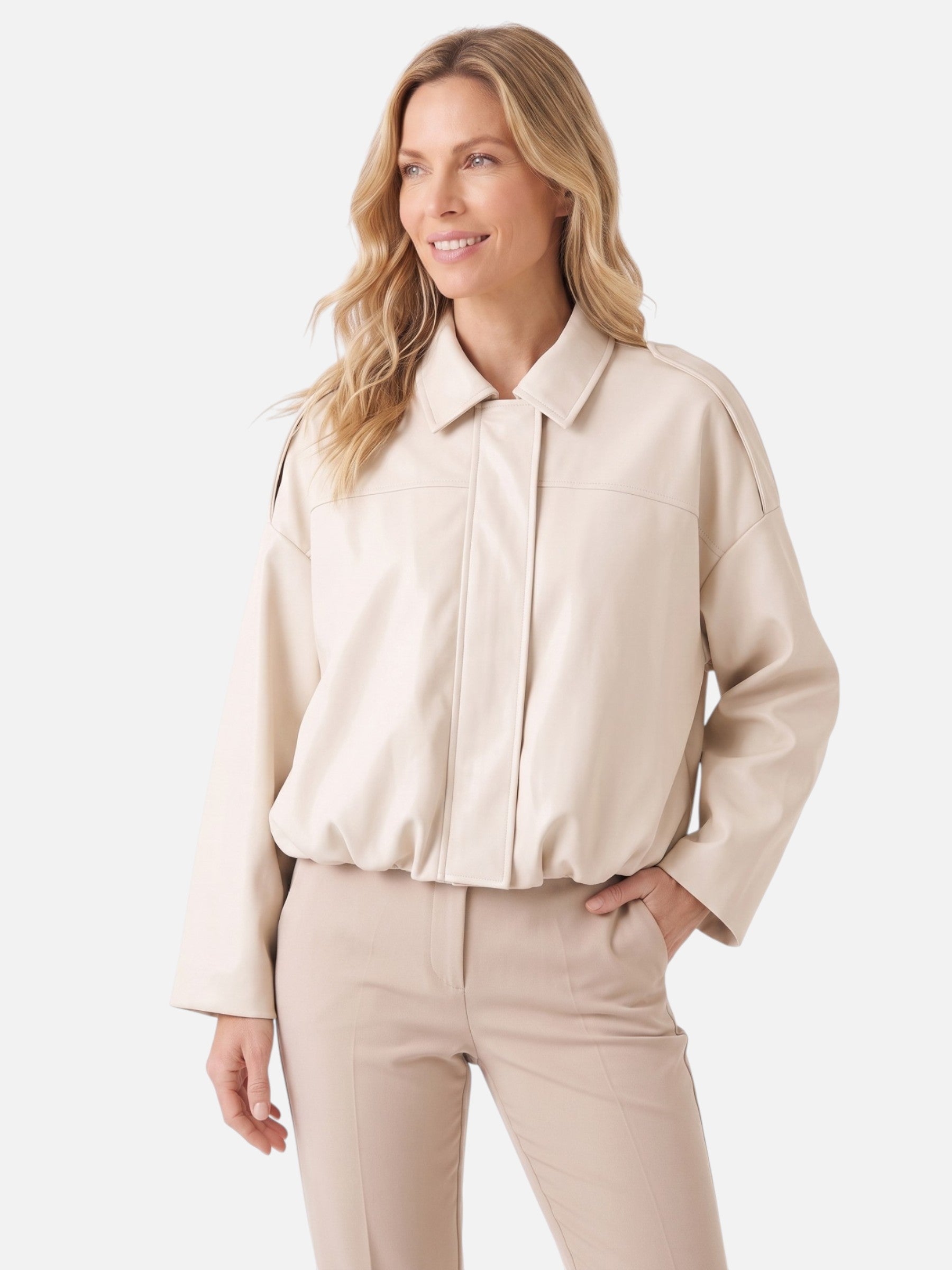Veste Femme Courte en Daim Oversize Zippée