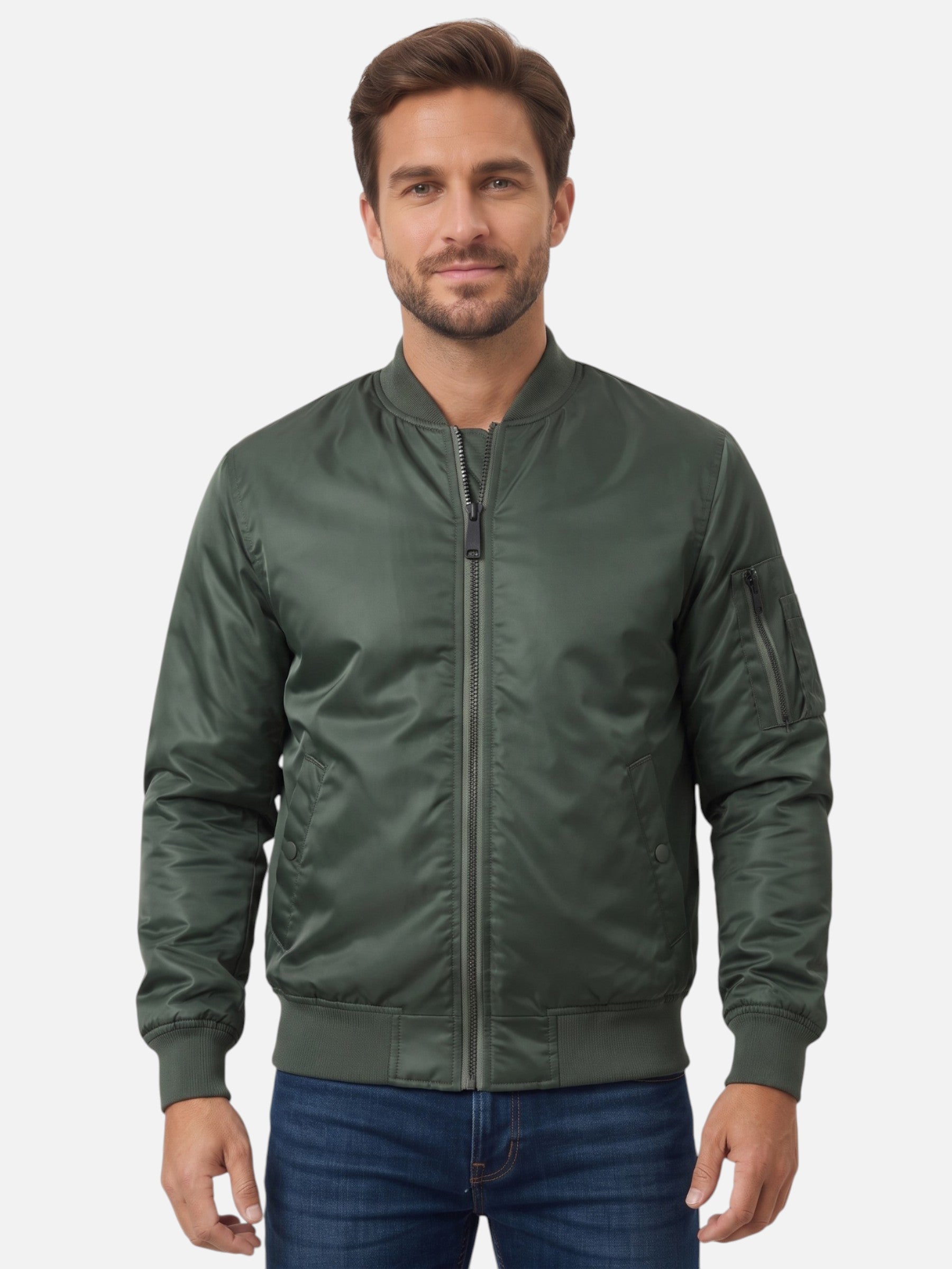 Men's Windbreaker Zip Bomber Jacket