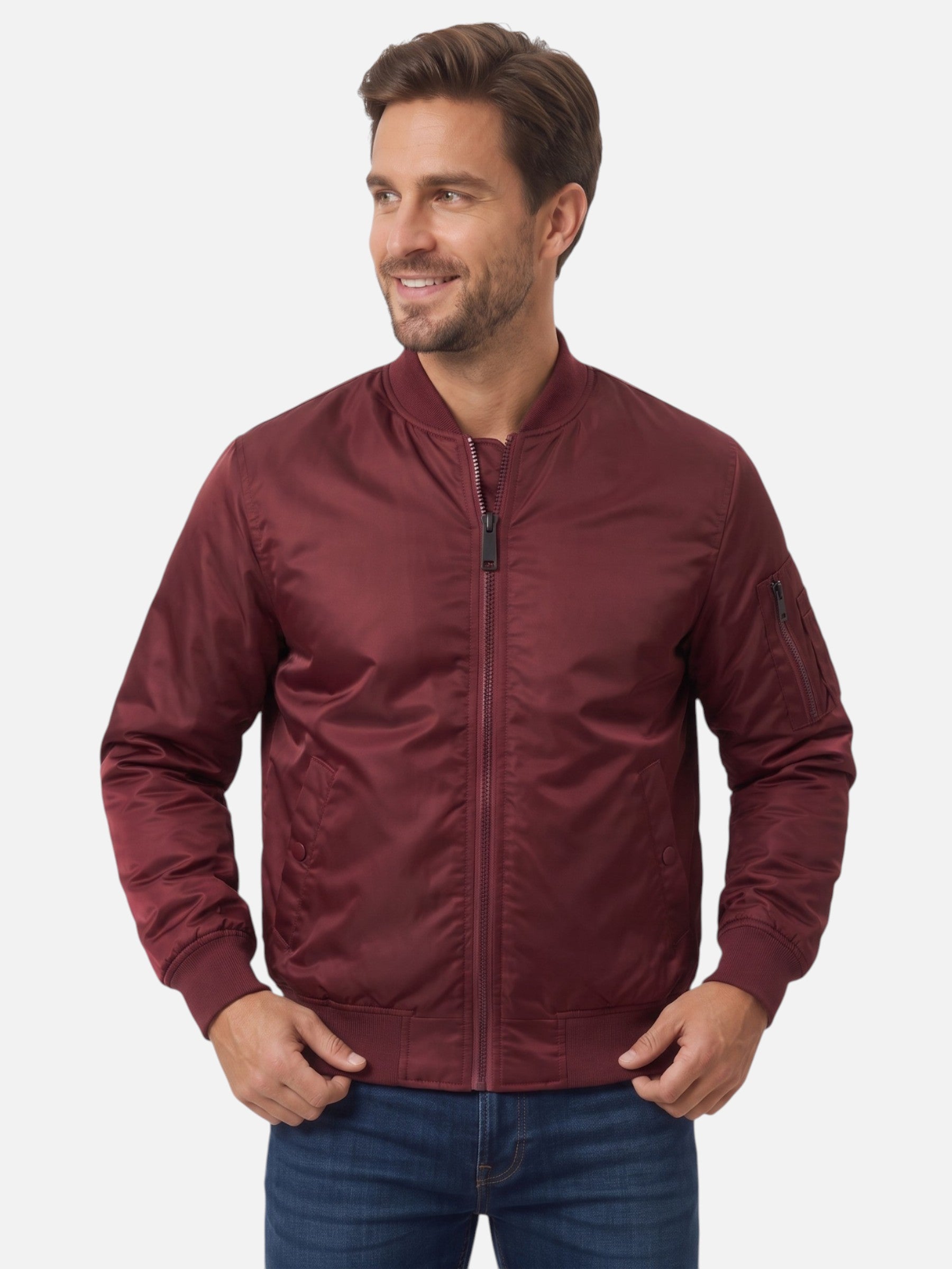 Men's Windbreaker Zip Bomber Jacket