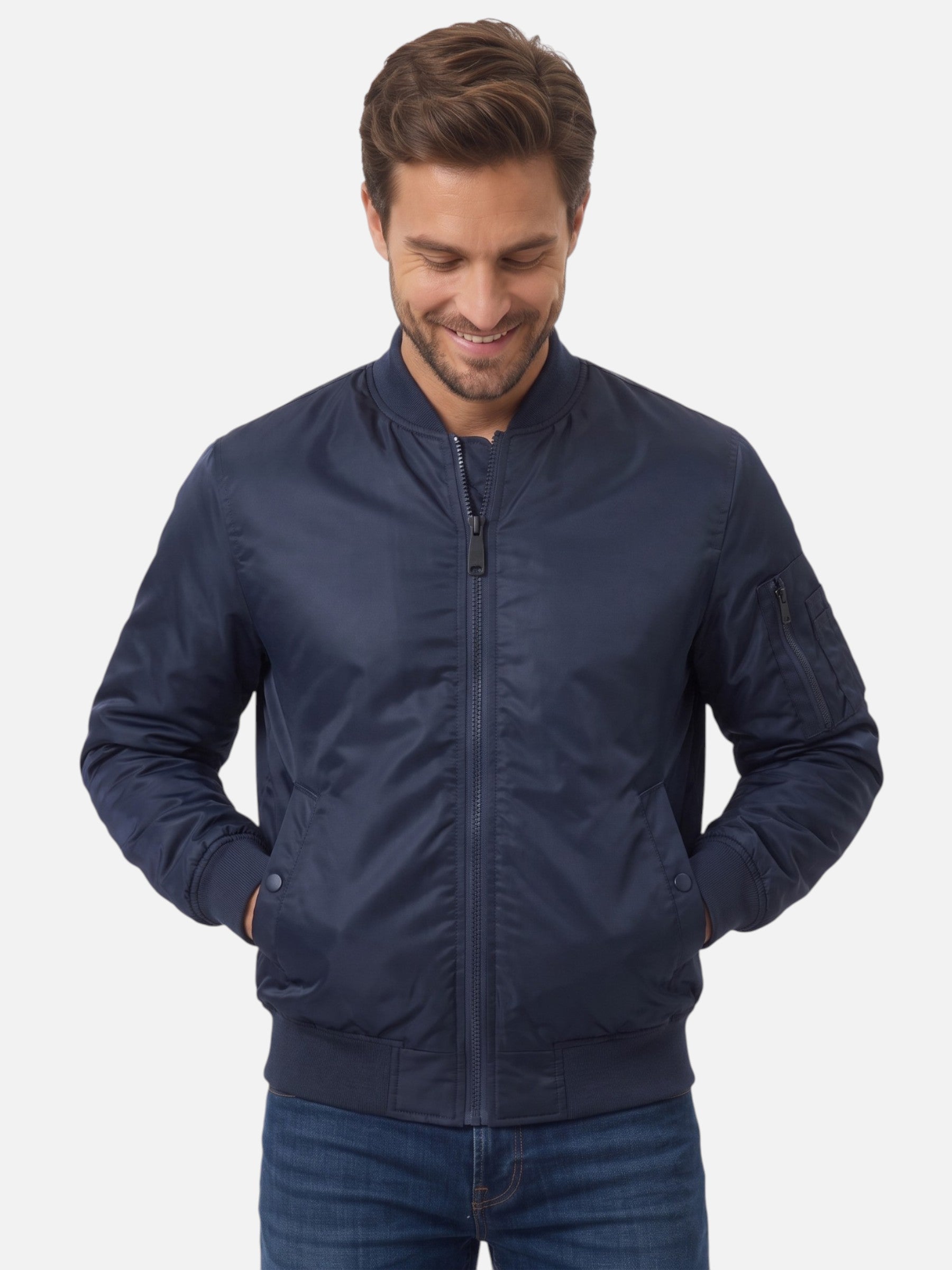 Men's Windbreaker Zip Bomber Jacket