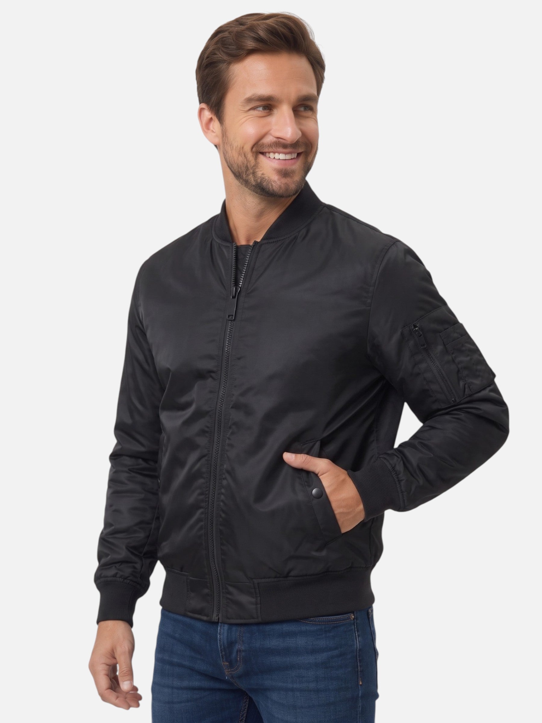 Men's Windbreaker Zip Bomber Jacket