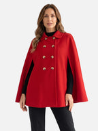 Manteau Cape Femme Croisé Boutonné